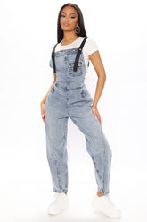 Jump To It Slouchy Overalls - Medium Blue Wash Ins Street